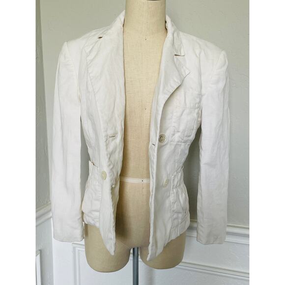 Vintage Ralph Lauren Cream Linen Blazer Size 4 - Picture 10 of 10